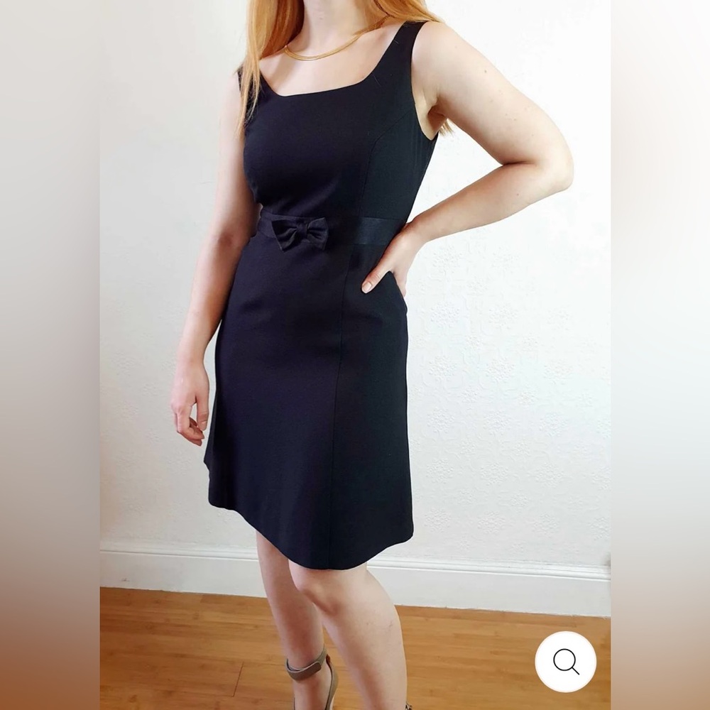 Laura Ashley Vintage Linen Little Black Dress (LBD) — size 8 EUC